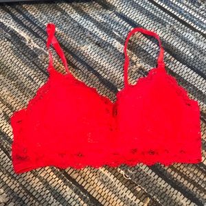 SHEIN red lace bra